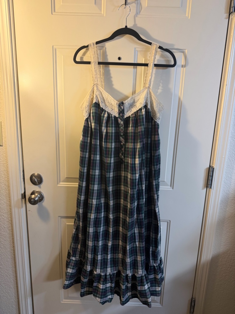 Vintage Victoria’s Secret Plaid Lace Babydoll Dress Medium
